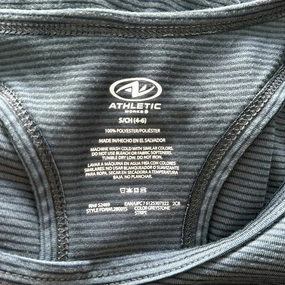 Athletic Blue/Gray Stripe Racerback Tank Top Sz SM - Picture 4 of 4